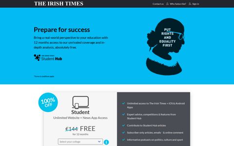 The Irish Times Free Student Subscriptions