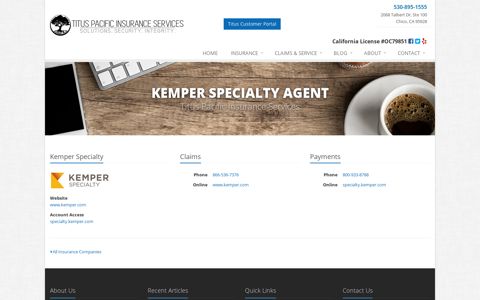 Kemper Specialty Agent in CA | Titus Pacific Insurance ...
