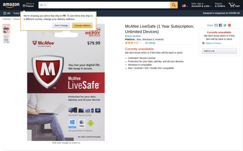 McAfee LiveSafe (1 Year Subscription ... - Amazon.com