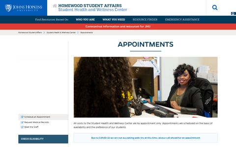 Appointments | Student Health and Wellness Center