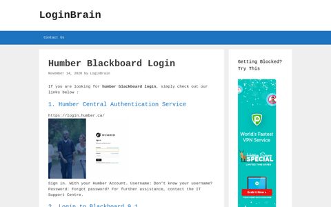 humber blackboard login - LoginBrain
