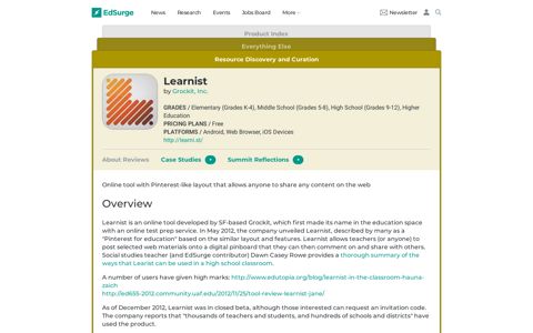 Learnist | Product Reviews | EdSurge