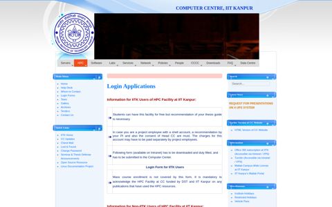 Login Applications - IIT Kanpur
