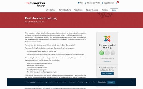 Best Joomla Hosting | InMotion Hosting