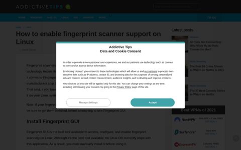 How to enable fingerprint scanner support on Linux