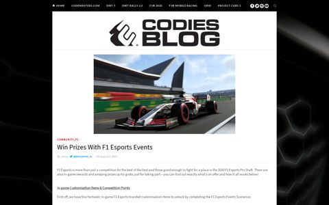 Win Prizes With F1 Esports Events | Codemasters Blog