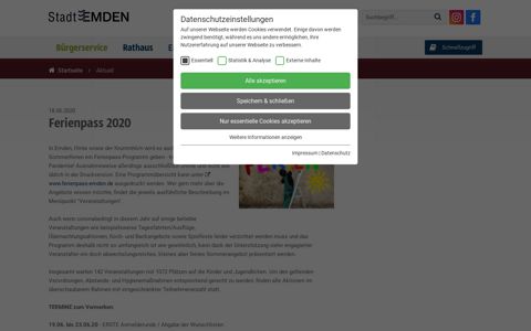 Ferienpass 2020: Stadt Emden