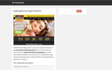 Ladyboygold.com Login Password - Sex Passwords
