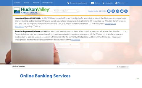 Online Banking Services | Hudson Valley Credit Union