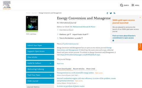 Energy Conversion and Management - Journal - Elsevier