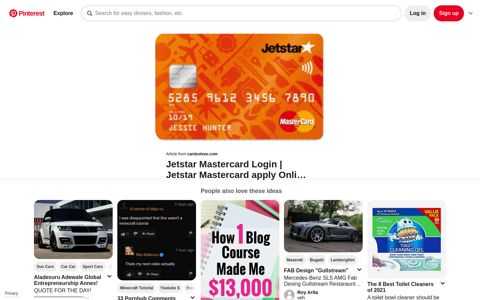 Jetstar Mastercard Login | Rewards credit cards, Credit card ...