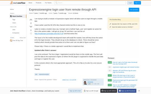 Expressionengine login user from remote through API - Stack ...