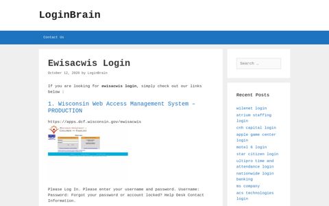Ewisacwis - Wisconsin Web Access Management System ...