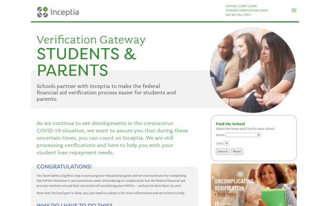 Verification Gateway for Students - Inceptia