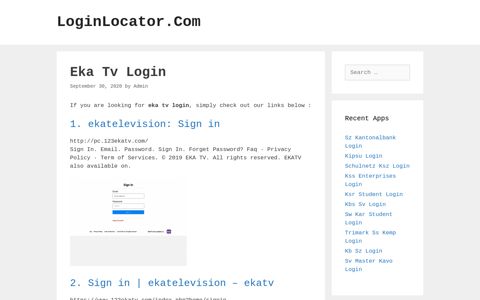 Eka Tv Login - LoginLocator.Com