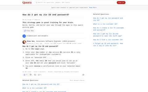 How to get my Jio ID and password - Quora