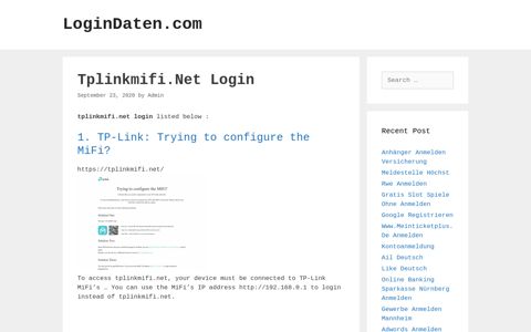Tplinkmifi.Net - Tp-Link: Trying To Configure The Mifi?