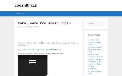 Enrollware Com Admin - Instructor Login - Enrollware'S