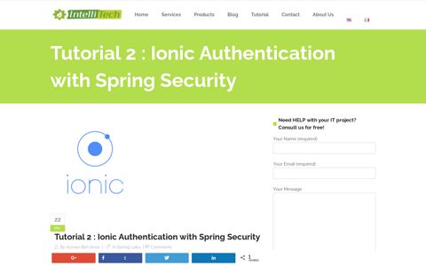 Tutorial 2 : Ionic Authentication with Spring Security - IntelliTech
