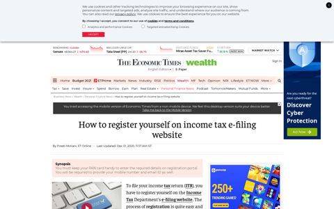 How to register yourself on income tax e-filing website - The ...