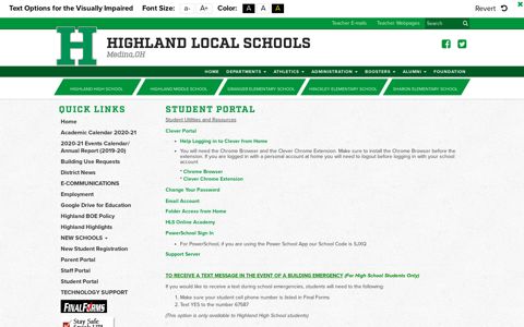 Student Portal - Highland Local Schools
