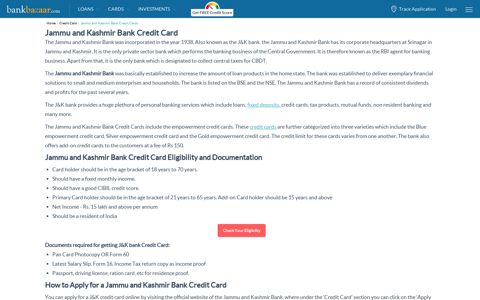 Jammu and Kashmir Bank Credit Cards - Apply Online 17 Dec ...