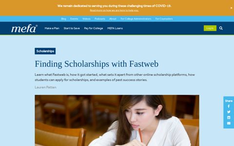 Finding Scholarships with Fastweb - MEFA