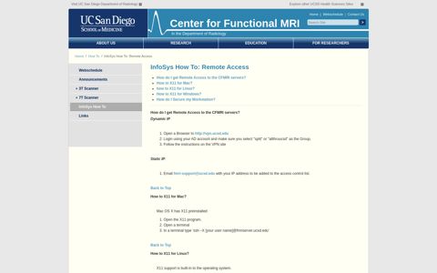 InfoSys How To: Remote Access - Center for Functional MRI ...
