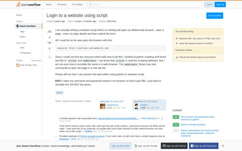 Login to a website using script - Stack Overflow