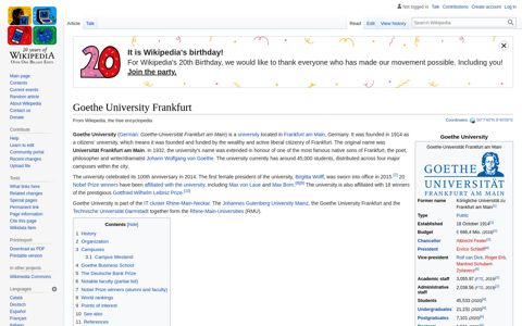 Goethe University Frankfurt - Wikipedia
