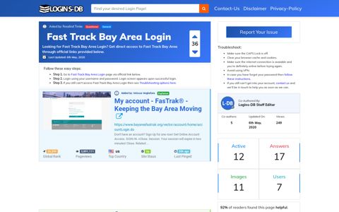 Fast Track Bay Area Login - Logins-DB