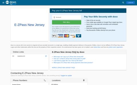 E-ZPass New Jersey | Pay Your Toll Bill Online | doxo.com