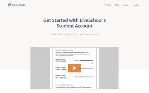 Get Started with LiveSchool's Student Account