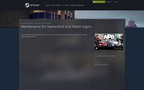 APB Reloaded – Maintenance for Gamersfirst and Steam ...