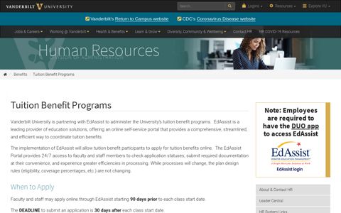 Tuition Benefit Programs - Human Resources | Vanderbilt ...
