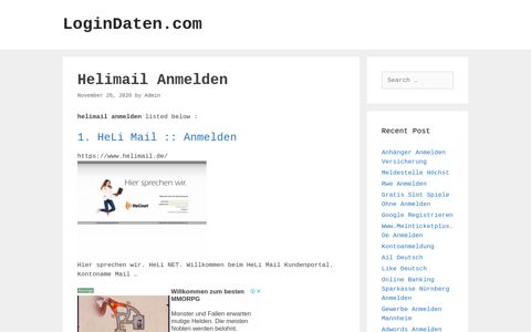 Helimail | Heli Mail :: Anmelden - LoginDaten.com