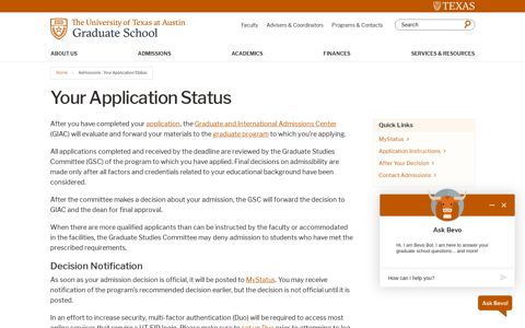 Your Application Status | Graduate School | The University of ...