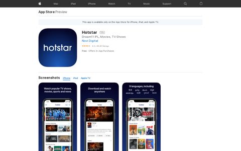 ‎Hotstar on the App Store