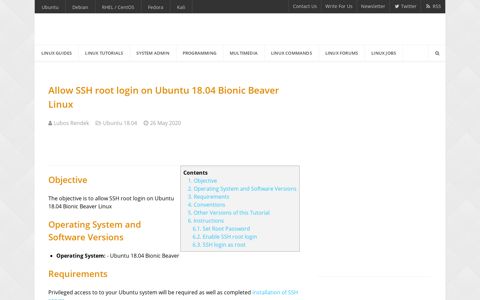 Allow SSH root login on Ubuntu 18.04 Bionic Beaver Linux ...