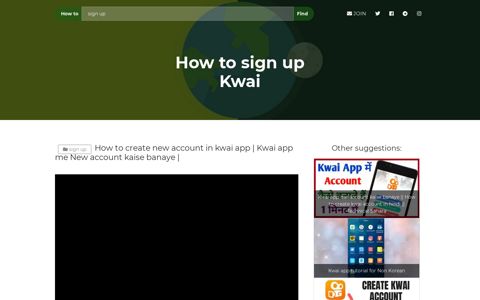 【How to】 Sign up Kwai - GreenCoin.life