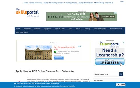 Apply Now for UCT Online Courses from Getsmarter | Skills ...