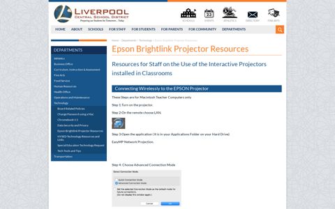 Epson Brightlink Projector Resources » Liverpool Central ...