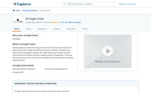 eFreight Suite Price, Reviews & Ratings - Capterra