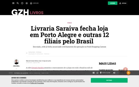 Livraria Saraiva fecha loja em Porto Alegre e outras 12 filiais ...