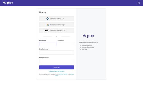 To Sign Up - Glide