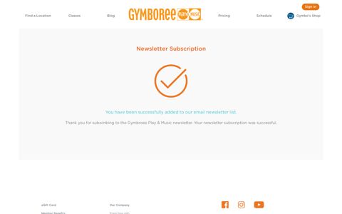 Newsletter Subscription - Gymboree Play & Music