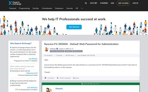Solved: Kyocera FS-3920DN - Default Web Password for ...