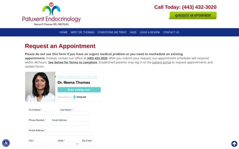 Request an Appointment | Patuxent Endocrinology Associates