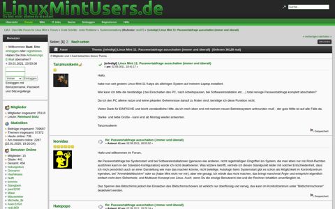 Linux Mint 11: Passwortabfrage ausschalten (immer und überall)
