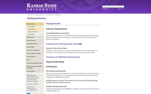 Parking Permits | Parking Services | Kansas State University
